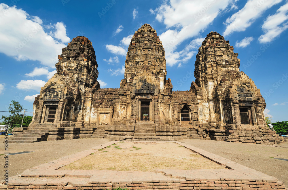 Ancient pagoda architecture Phra Prang Sam Yot in Lopburi Thailand Ancient pagoda architecture Phra Prang Sam Yot in Lopburi Thailand