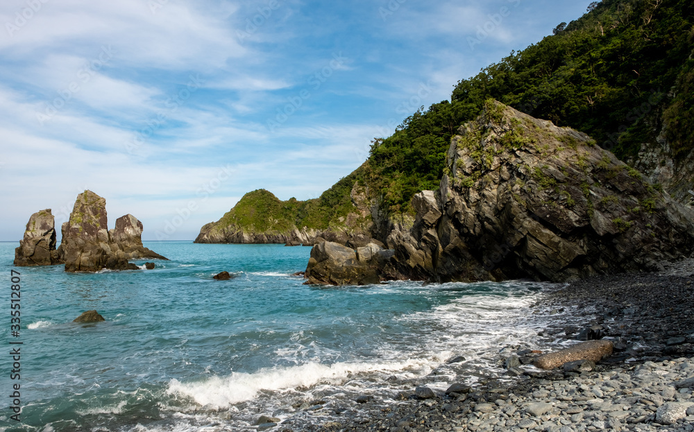 Hualien stone beach in Taiwan
