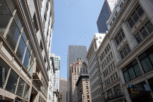 San Francisco, California / USA - August 25, 2015: Business district and buildings in San Francisco city, San Francisco, California, USA