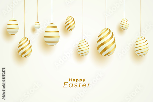 easter day celebration with golden eggs decoration