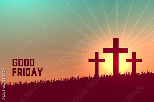 three crosses scene for good friday event