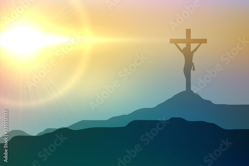 jesus christ crucifixion scene for good friday event design