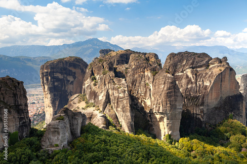 Meteora rocks with monasteries, Greece. Summer daytime. © yegorov_nick