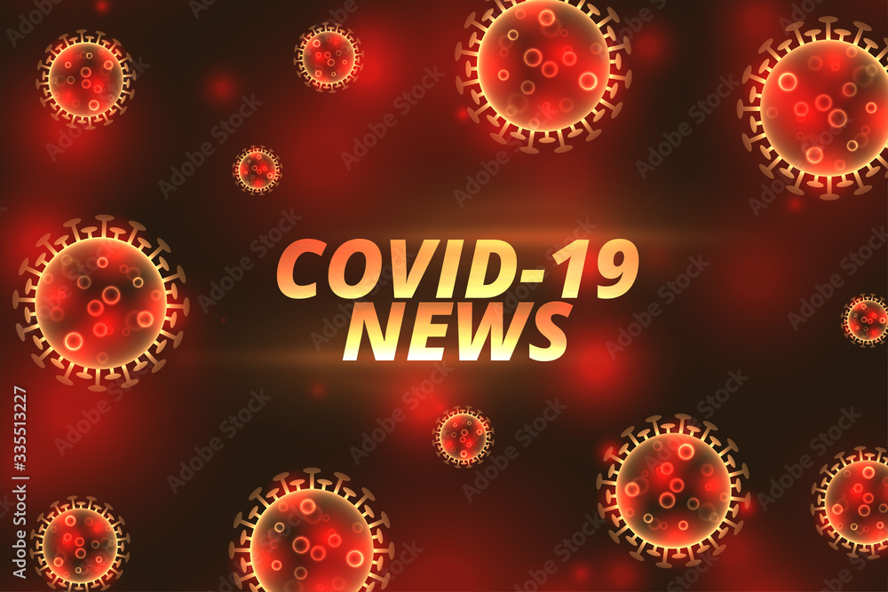 covid-19 coronavirus news updates banner with floating virus
