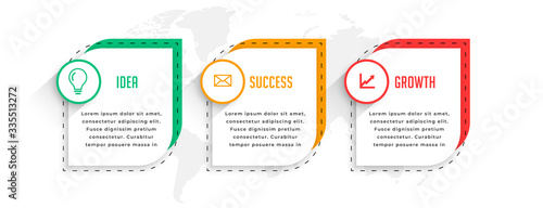 professional three steps business infographics template design
