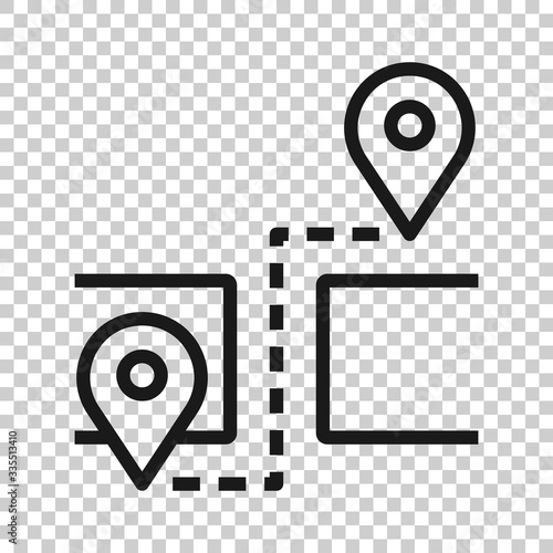 Map pin icon in flat style. gps navigation vector illustration on white isolated background. Locate position business concept.