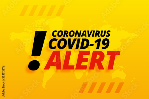 novel coronavirus covid-19 alert yellow background design