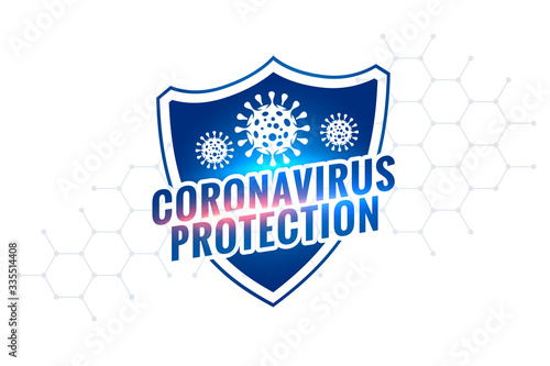 novel coronavirus covid-19 protection shield symbol design