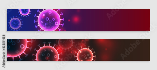 coronavirus wide banner set with text space