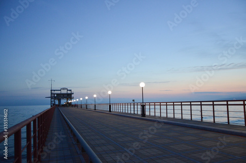 sunset on the sea pier