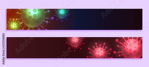 coronavirus wide banners with text space design