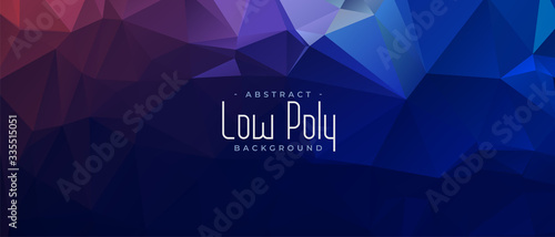 blue abstract low poly triangular banner design