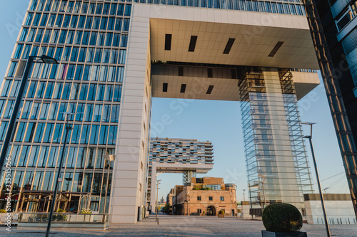 Modern german Crane Houses architecture in Cologne in morning light