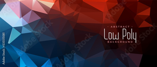 triangular low poly abstract banner in two colors