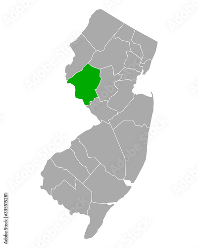 Karte von Hunterdon in New Jersey