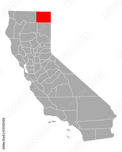 Karte von Modoc in Kalifornien