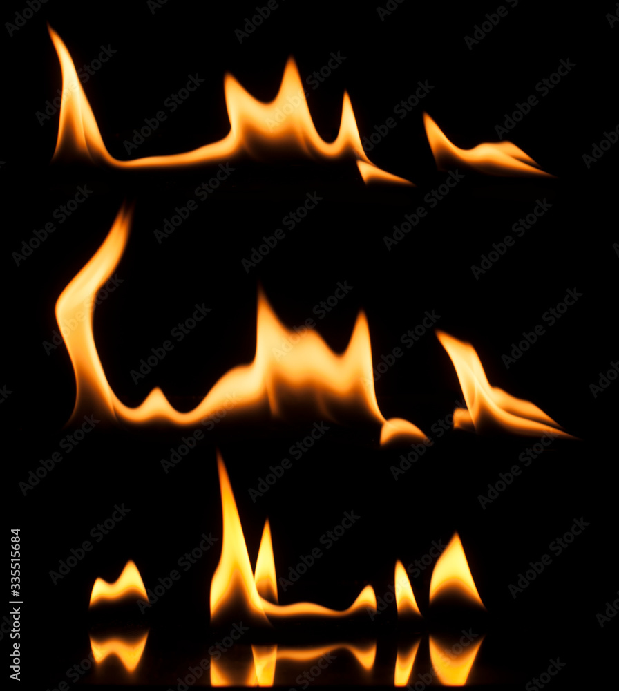 Fire on a black background Fire on a black background