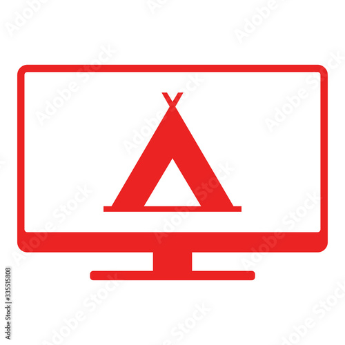 Zelt und Monitor