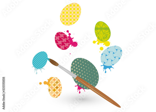 Ostereier bemalen- sieben bunte Graffiti Ostereier