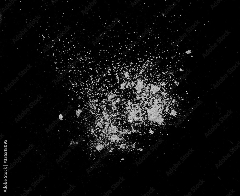 Ash explosion isolated on white background.