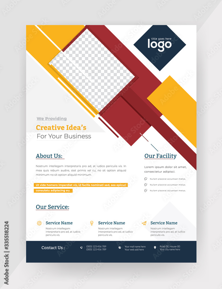 Business flyer design layout template in A4 size. Corporate Concept.	