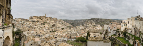Panorama of Matera medieval town center from San Pietro Barisano Church