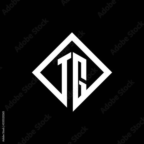 TG logo monogram with square rotate style design template