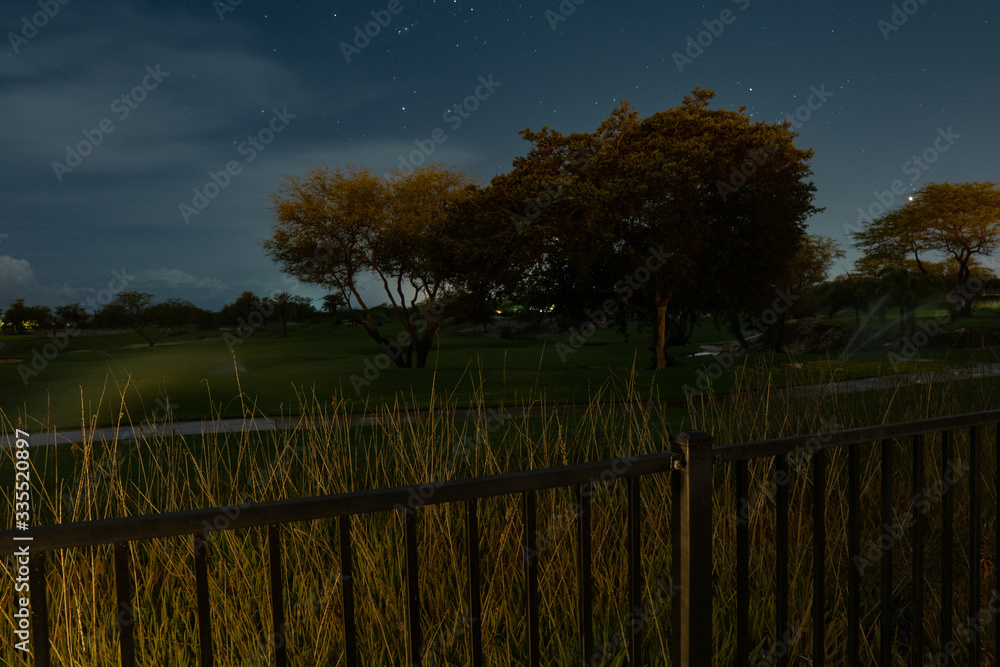 Obraz premium Starry Golf Course Night