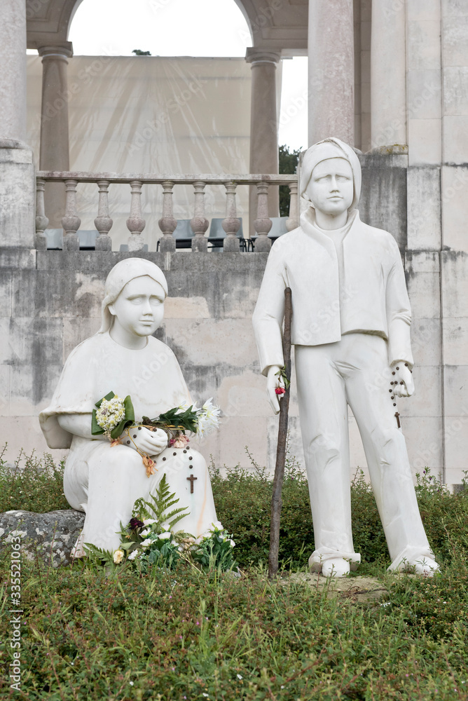 Statue of the two little shepherds in the Sanctuary of Our Lady of Fatima, Portugal Statue of the two little shepherds in the Sanctuary of Our Lady of Fatima, Portugal