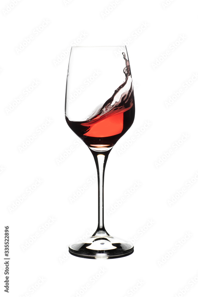 Crystal glass with red and white wine Crystal glass with red and white wine