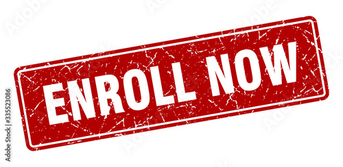 enroll now stamp. enroll now vintage red label. Sign