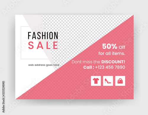 Horizontal Flyer Design. Fashion Sale & Offer Concept Template Design.