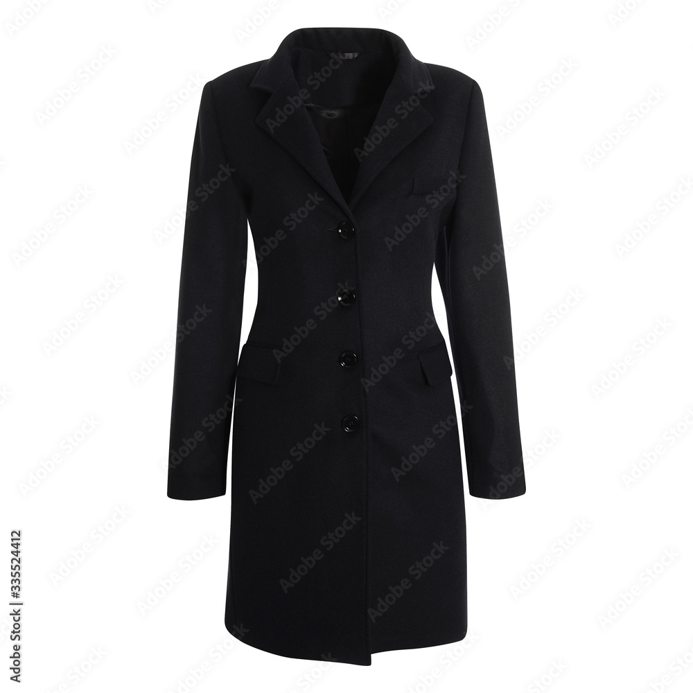 Black woman coat isolated on white background Black woman coat isolated on white background