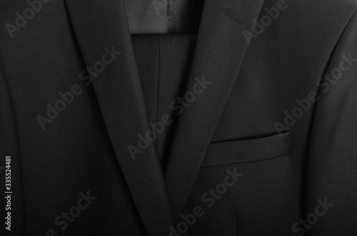 Detail from a dark gray men's jacket