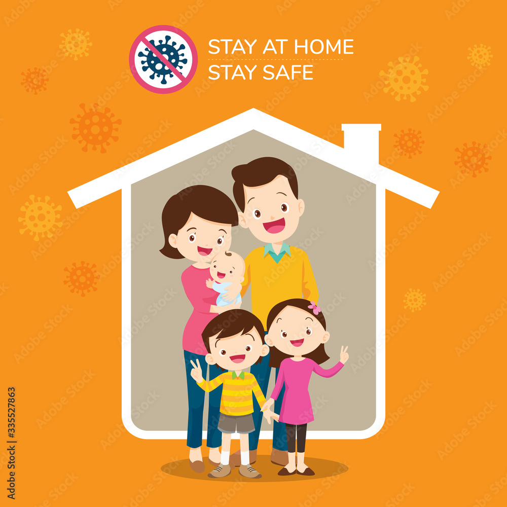 big family wearing a surgical mask to prevent virus covid-19 big family wearing a surgical mask to prevent virus covid-19