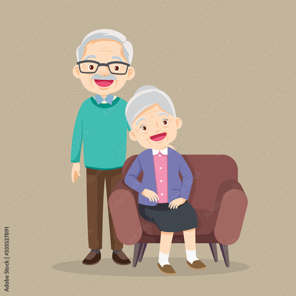 elder couple sitting on the sofa,Happy senior man woman elder couple sitting on the sofa,Happy senior man woman