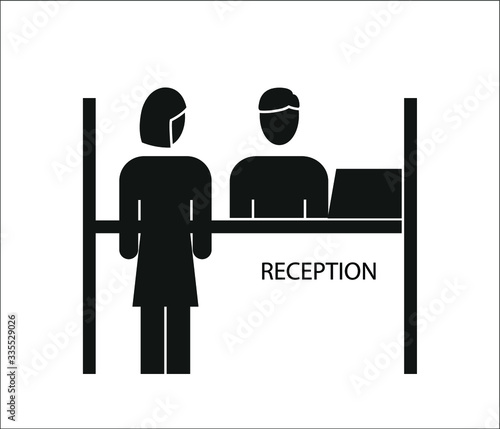 Reception desk icon on a white background