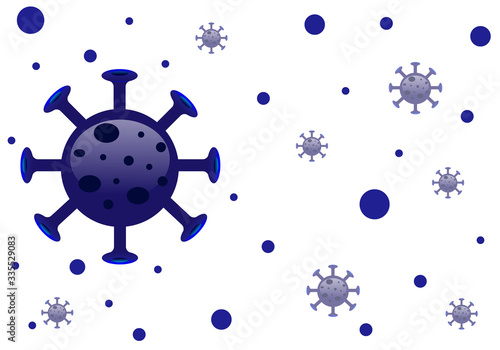Covid-19 or Coronavirus is The official name from World Health organization WHO. Is the most dangerous virus for the world population and spread rapidly in 2020. logo and copy spce background