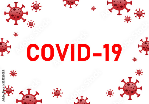 Covid-19 or Coronavirus is The official name from World Health organization WHO. Is the most dangerous virus for the world population and spread rapidly in 2020. logo white background