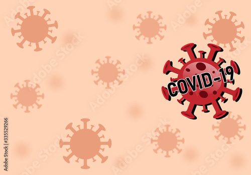 Covid-19 or Coronavirus is The official name from World Health organization WHO. Is the most dangerous virus for the world population and spread rapidly in 2020. logo and copy spce background