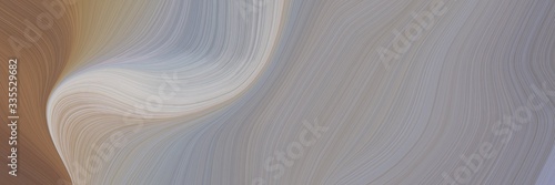 abstract dynamic curved lines modern horizontal banner with dark gray, pastel brown and pastel gray colors. elegant curved lines with fluid flowing waves and curves