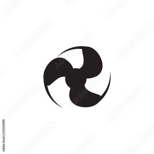 Electric fan propeller icon logo design template