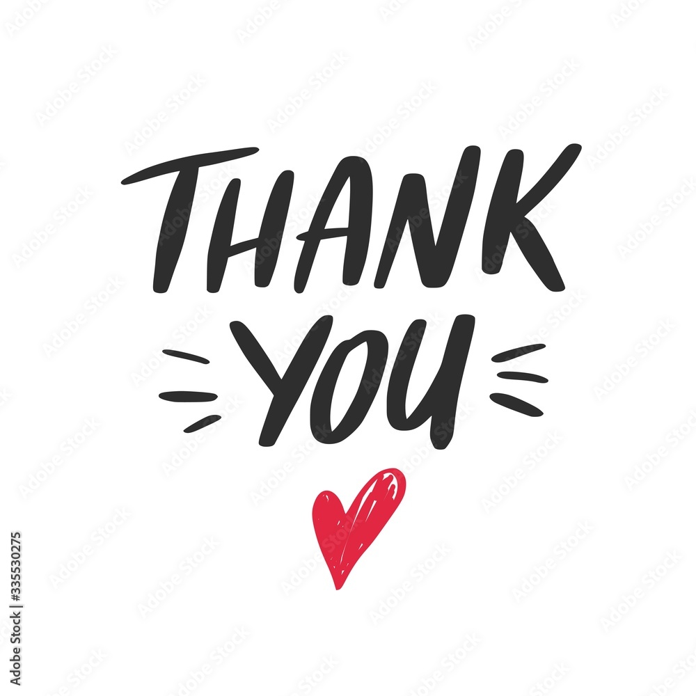 Obraz premium Thank you vector Lettering quote, phrase. Greeting card, gratitude calligraphy