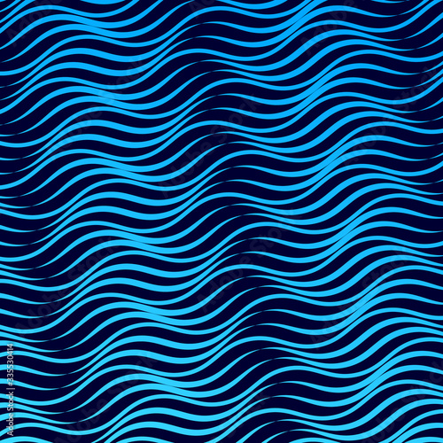 abstract blue wave on dark background. sea concept