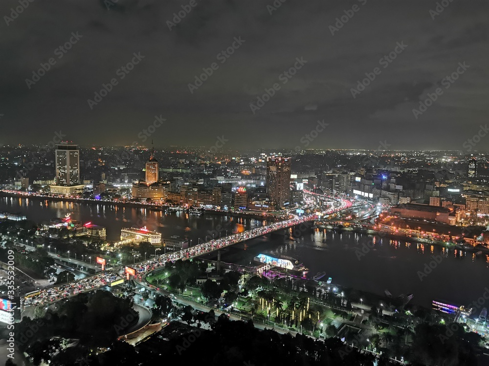 Fototapeta premium Kairo Tower City ViewBrücke in Kairo