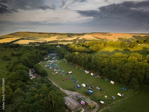 Aerial view of Alfriston Camping Park  Polegate  East Sussex  England 