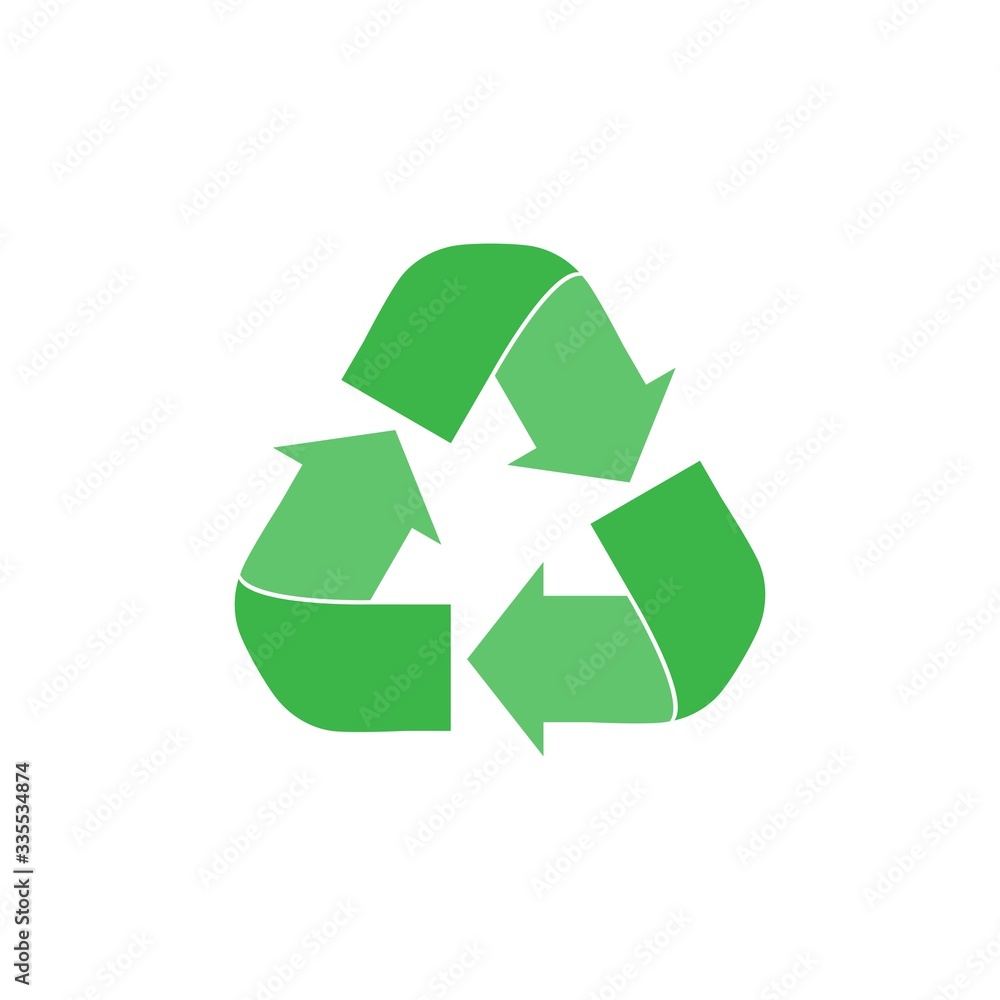 Vector green recycle sign icon isolated on white background Vector green recycle sign icon isolated on white background