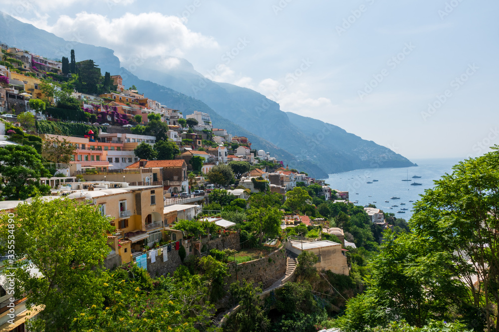 View on the ocean from the village of Positano