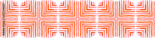 Pink red Seamless Border Scroll. Geometric Waterco