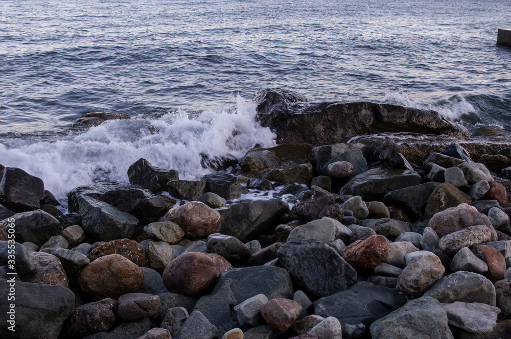 waves on the rocks